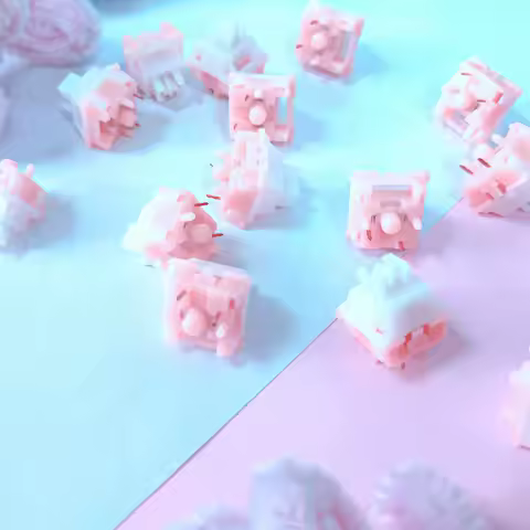 LCET Dream Sea Shaft Silent Linear Switch Pink white Custom Gaming Office Mechanical Keyboard Switches 5 Pins 35g Double Spring