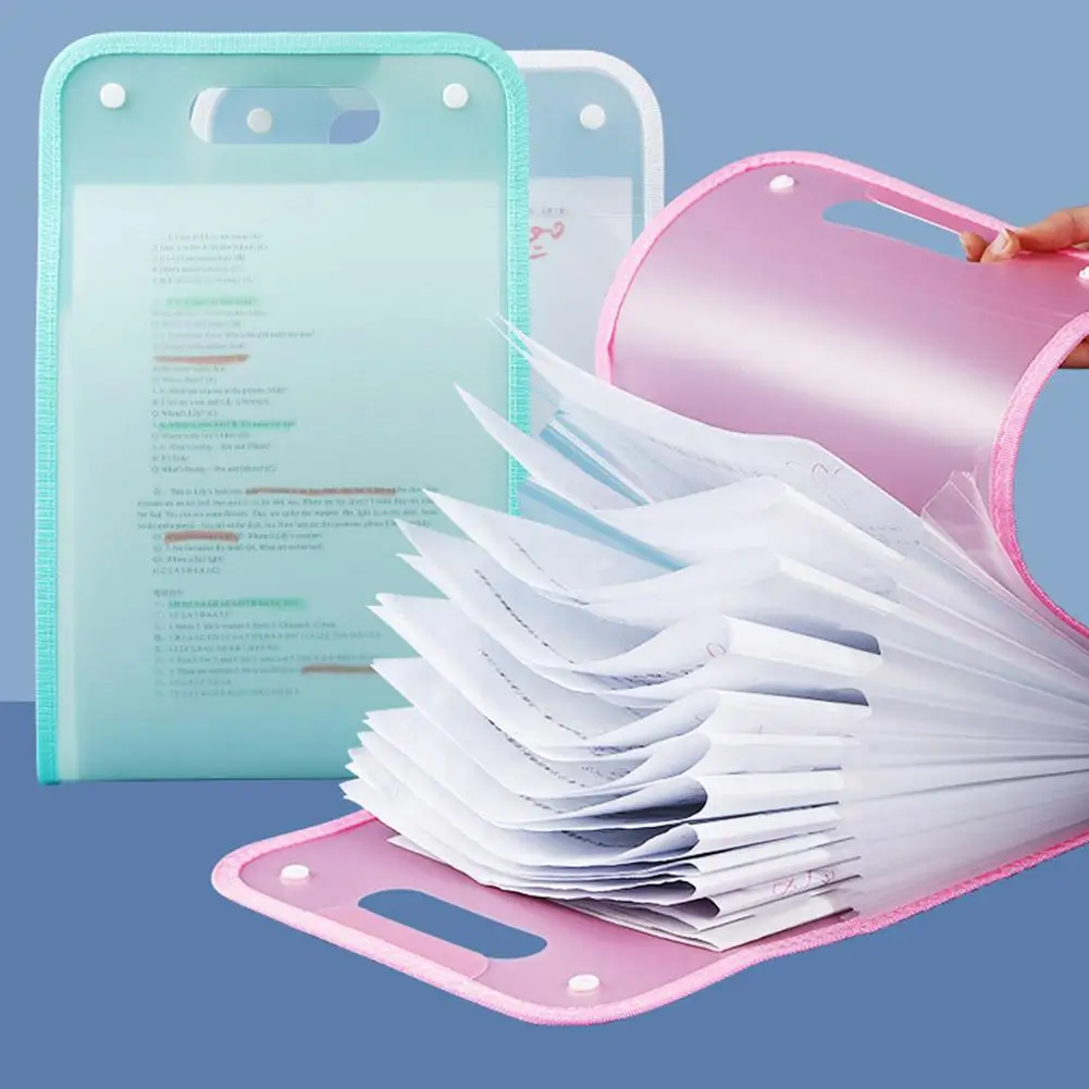 1/2/4 Packs A4 File Folders,Vertical A4 File Organizer with Handle Portable Vertical Expanding Accordion Folder with 13 Pockets