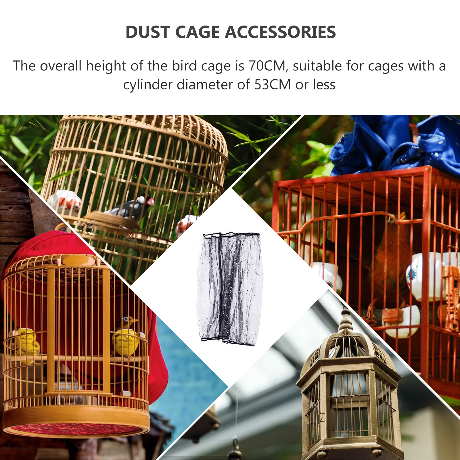

Bird Cage Cover Dust proof Protective Net for Small Birdcage Easy to Clean Durable Cage Supply Pet Birds Accessories