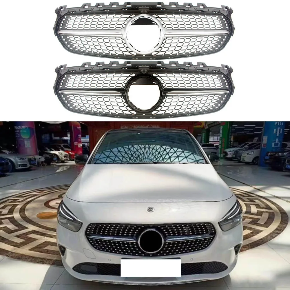 

Front Bumper Racing Grill Billet Grille Cover For Mercedes-Benz W247 B-Class 2020 2021 2022+