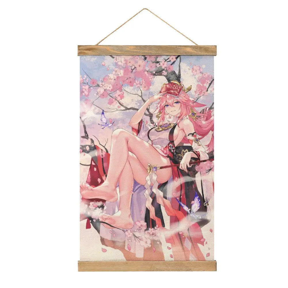 

Beautiful Legs Guuji Yae Genshin Impact Fo Mural Restaurant Wall Decoration Canvas Hanging Picture Creative Funny Novelty Style