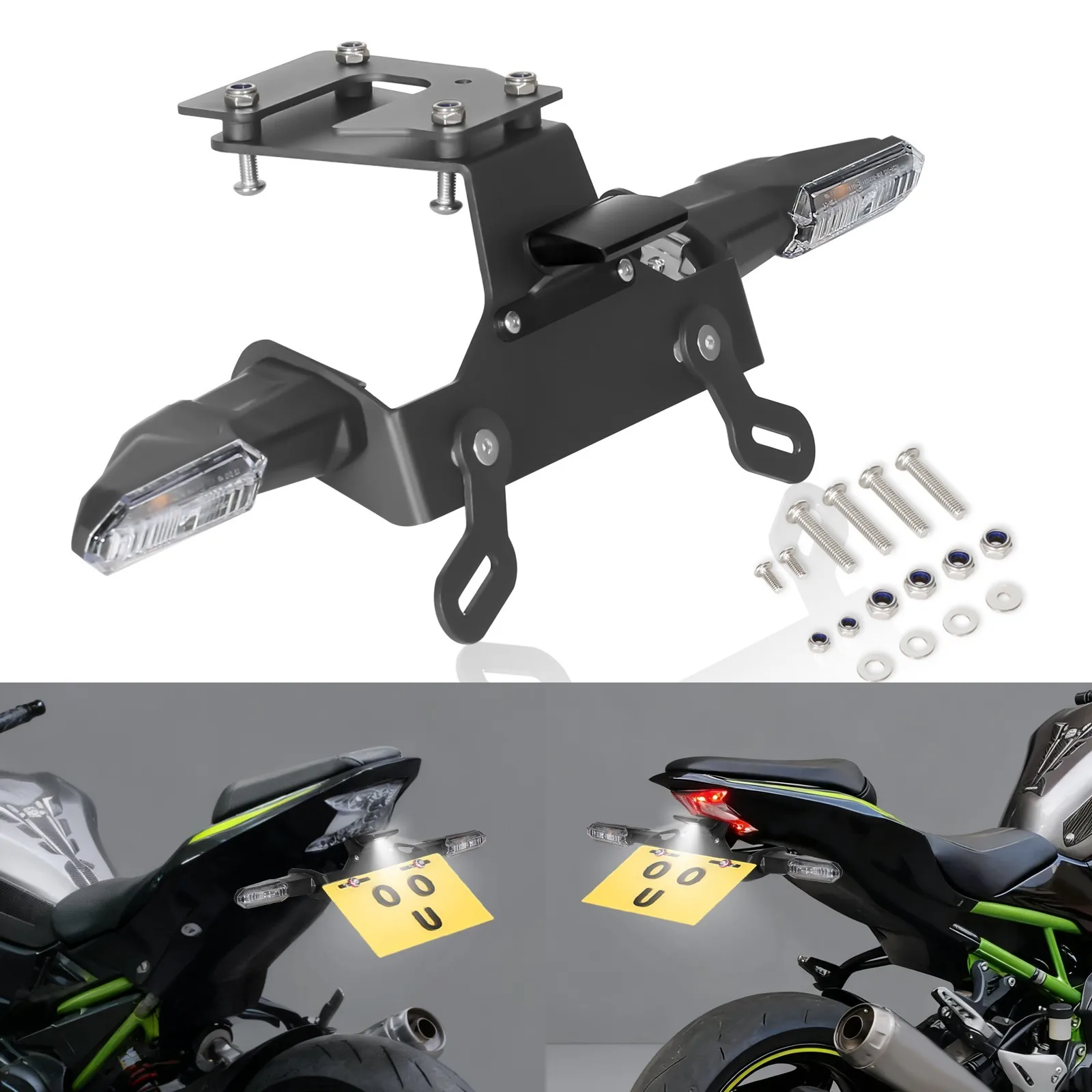 

Short Fender Eliminator Tail Tidy LED Turn Signal For 2017-2024 Kawasaki Z900 Short Fender Eliminator Tail Tidy LED Turn Signal