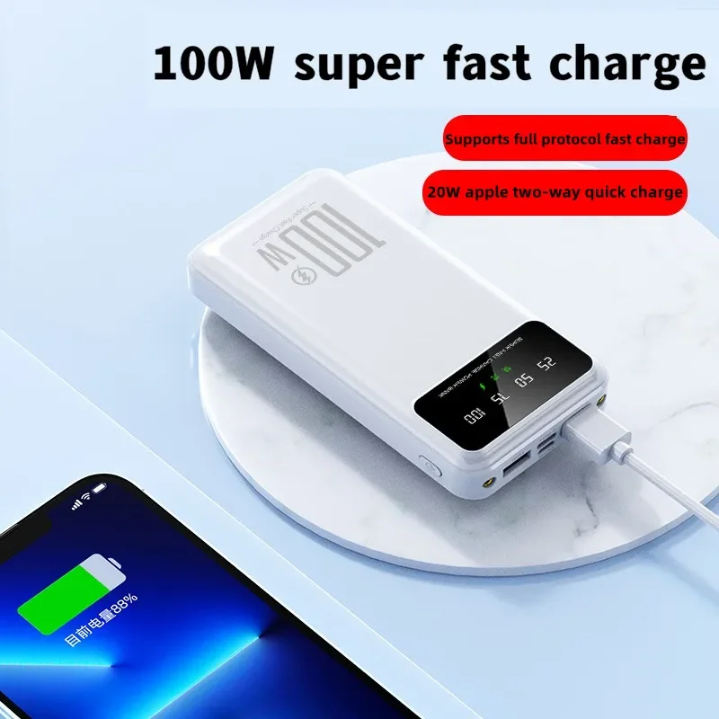 30000mAh Fast Charging Mobile Power Portable External Battery Fashion Design LED Screen Mobile PowerBank For iPhone Xiaomi