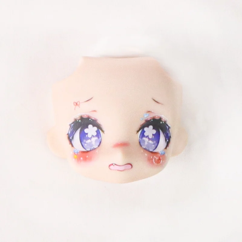 Ob11 boneca rosto 1/12 bjd boneca rosto com 3d anime decalque olhos bonito mudança facas para gsc cabeça diy acessórios para presente da menina crianças brinquedo