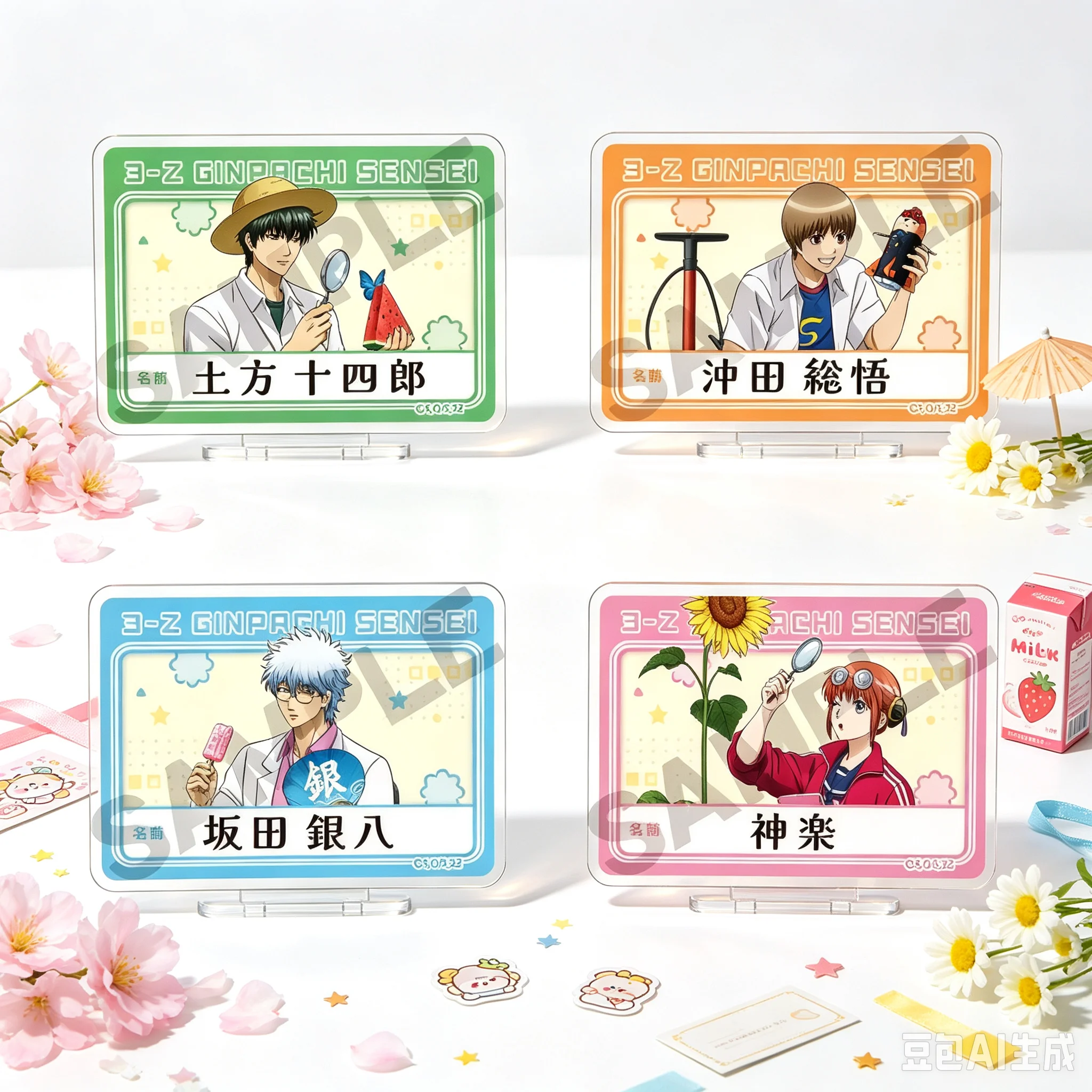 Hot 10CM Anime Gintama: Class 3-Z Ginpachi-Sensei Model Action Figure Peripheral Collection Acrylic Stand Model Gifts Keychain