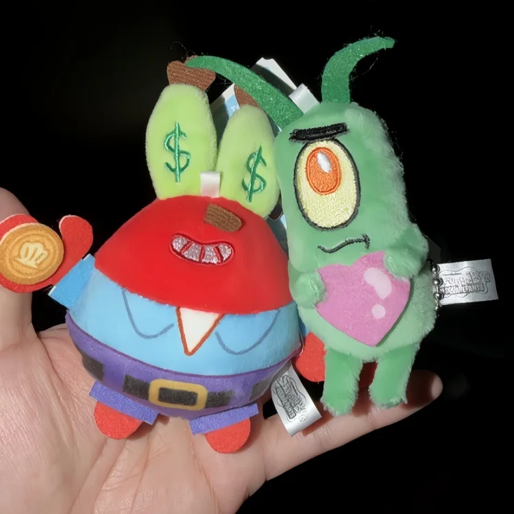 Original X11 SpongeBob Schwammkopf Bikini Bottom Tagesausflug Überraschungsbox Niedlicher Plüsch-Schlüsselanhänger Taschenanhänger Anime-Figur Sammlerstück Geschenk – Detail 6
