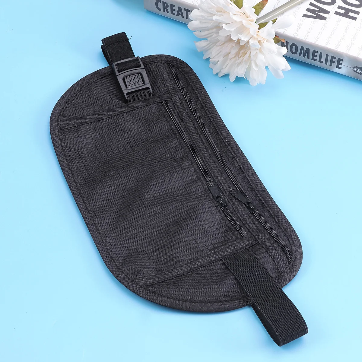 Geldgürtel-Taillen-Geldbörse, ultradünn, verstellbar, Reisetasche, Laufgürtel, Hüfttasche, Handy-Taschenhalter für Reisen, Urlaub