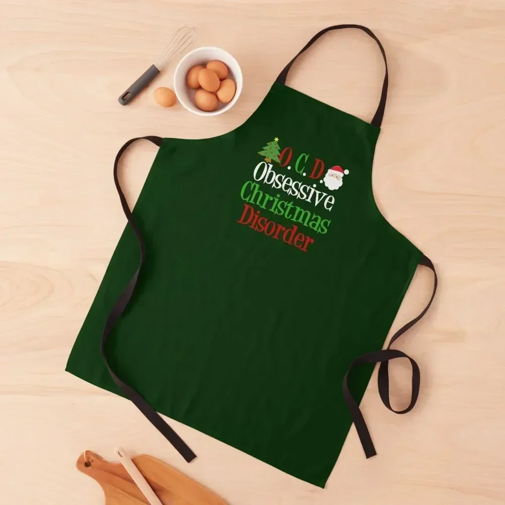 

Obsessive Christmas Disorder Apron Kitchen Household Items beauty master Women's Home Clothes manicurist Apron