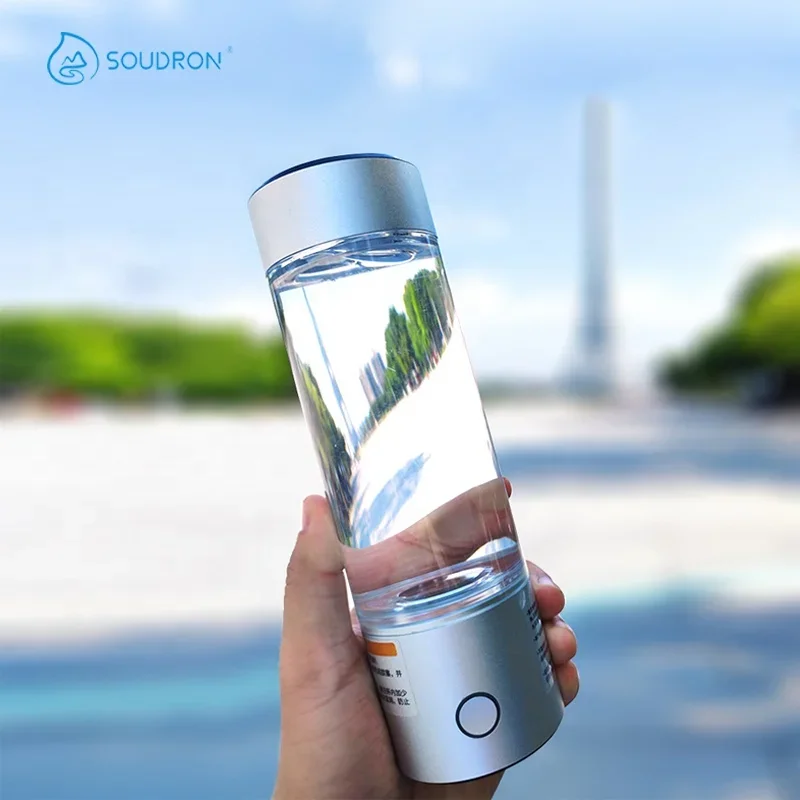 

2025 горячая распродажа, 1000 мАч, USB перезаряжаемый генератор бутылок с водородной водой, 240 мл, серебристый с прозрачной бутылкой для воды с насыщенной водородом