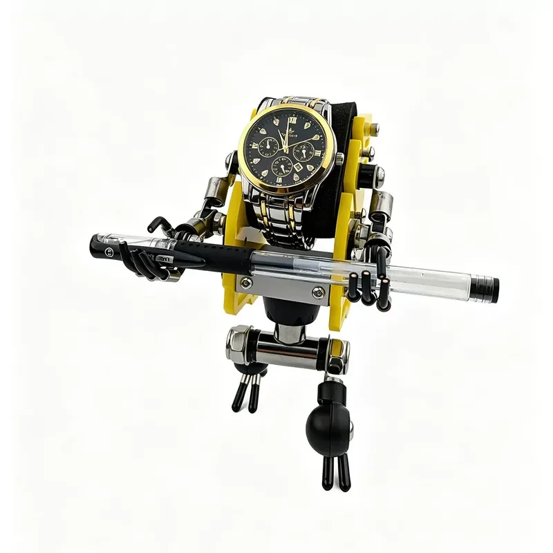 Elevate Your Desktop Aesthetics with This Stunning Cyberpunk Robot Watch Display Stand A Perfect Fusion of Futuristic Design
