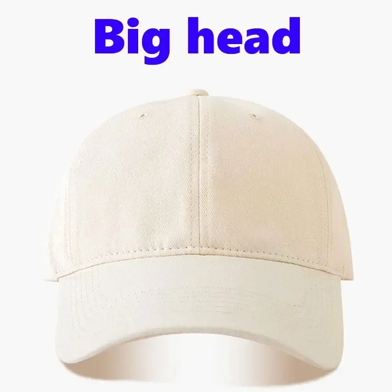 Big Head Cotton Baseball Cap Unisex Adult adjustable lagresize Dad Cap Woman Man Outdoor Sports Sun Hat