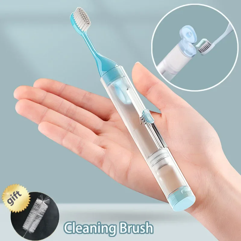 1PC Outdoor Travel Portable Folding Toothbrush Super Soft Bristle Toothbrushs Set Creative Tooth Clean Tools Can Hold Toothpaste