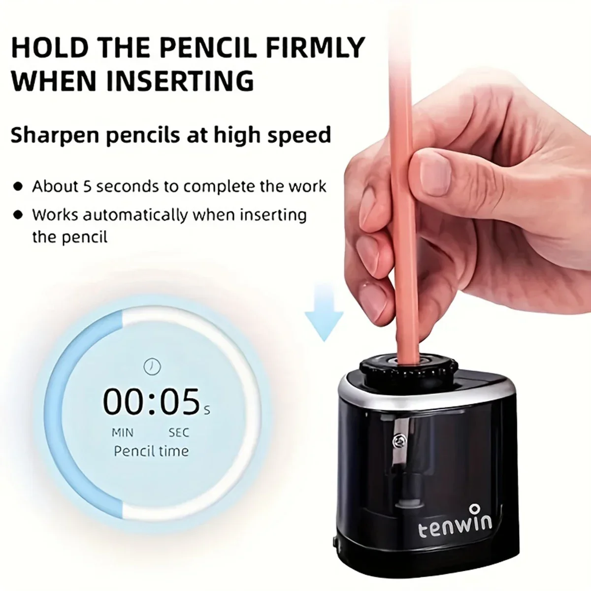 Electric Sharpener Desktop Automatic Pencil Sharpener Suitable To Pencils (6-8mm) for Students School Office Stationery images - 6