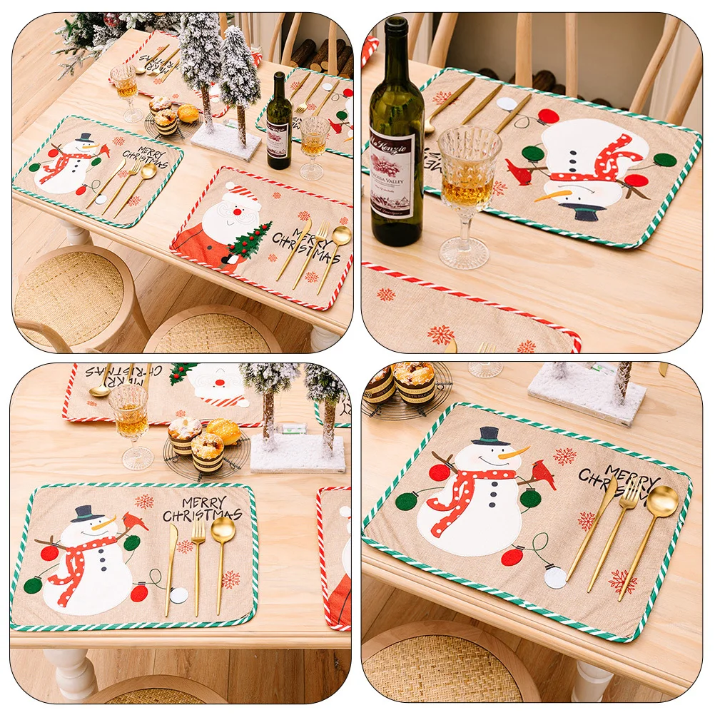 شريط تصميم عيد الميلاد المفارش القماش مكان الحصير مقاومة للحرارة المضادة للانزلاق عيد الميلاد الجدول حصيرة المنزل عشاء ديكور للطاولات الطرف