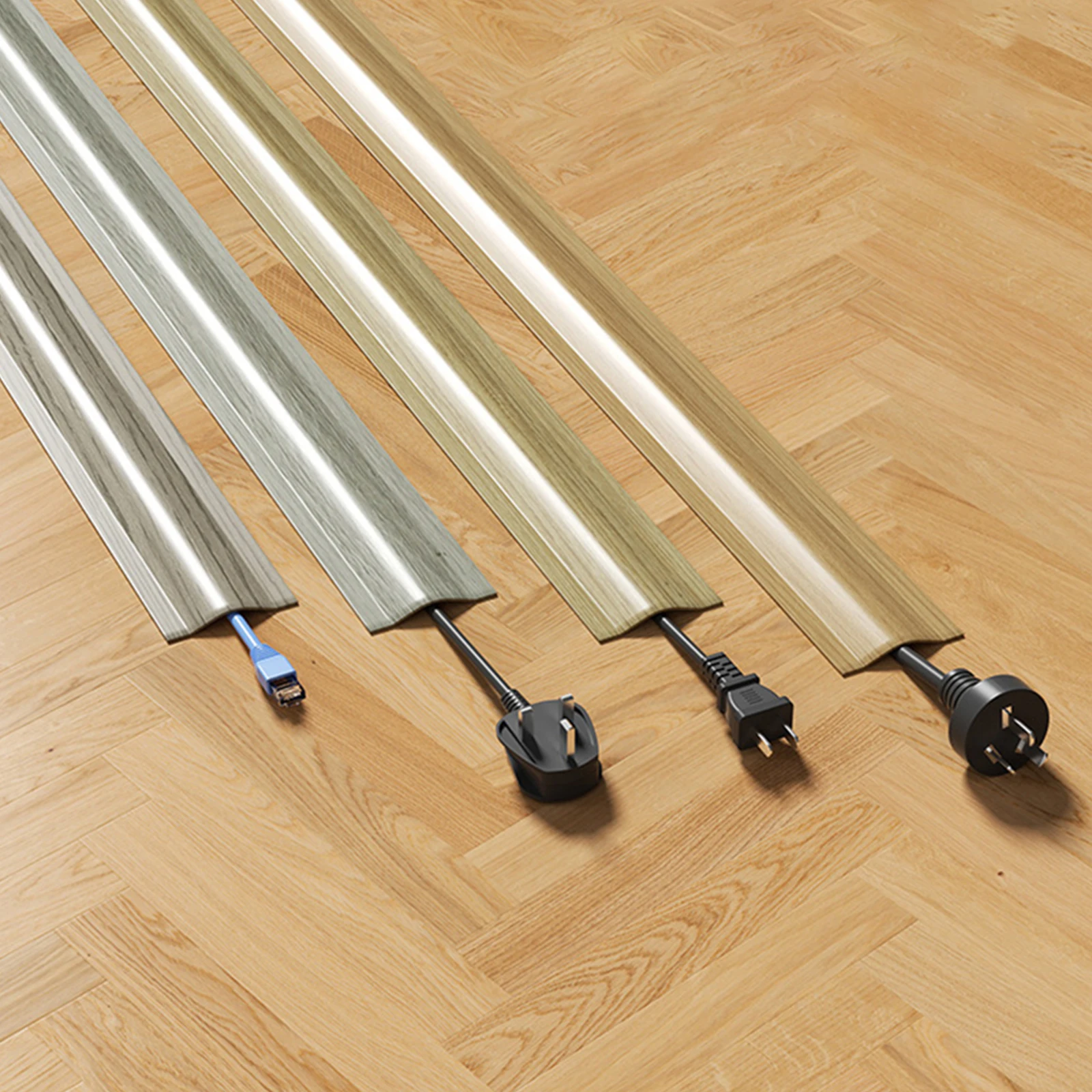 2PCS 4.2/5.5M PVC Cord Cord Cover Floor For Wires Floor Soft Floor Cable Cover Cord Hider Floor Cable Management Cable Protector