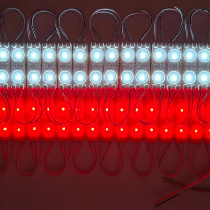 20PCS LED module 12v 2led 1.2w smd2835 led module injection len cool white red lightbox Advertising Channel Letter Building