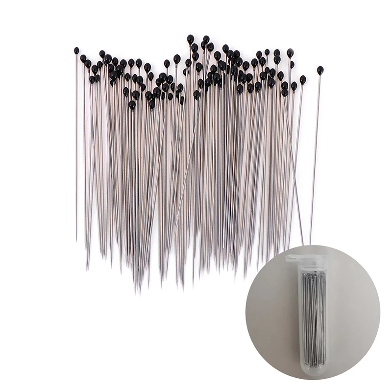 100 Stuks Rvs Goede Flexibiliteit Insect Pins Specimen Pins Voor Onderwijs Entomologie Lichaam Dissectie Met Plastic Doos