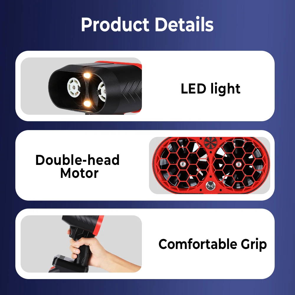 منفاخ هواء كهربائي لاسلكي بدون فرش مروحة توربو نفاثة محمولة منفاخ أوراق الشجر أداة نفخ الغبار لبطارية ماكيتا/ديوالت/ميلووكي