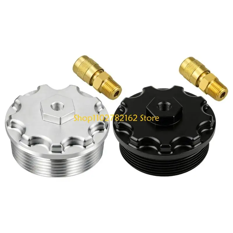 

547B Easy Installation Filter Cap with Pressure Port for 6.0L Aluminum Filter Caps Replacement Auto Accessory