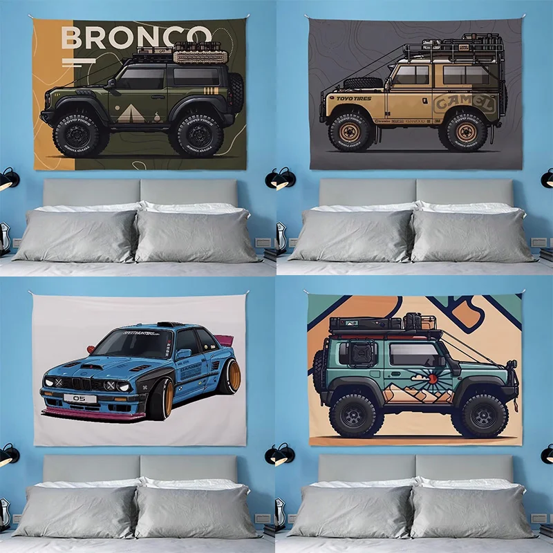 Outdoor Off-road Jeep Wall Decoration Tapestry Home Living Room Tapestry