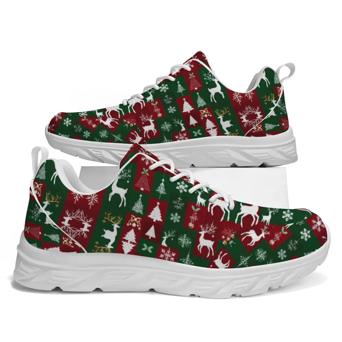 

Christmas Men Non Slip Athletic Running Sneakers Lightweight Breathable Comfortable Gym Training Walking Sports Casual Shoes