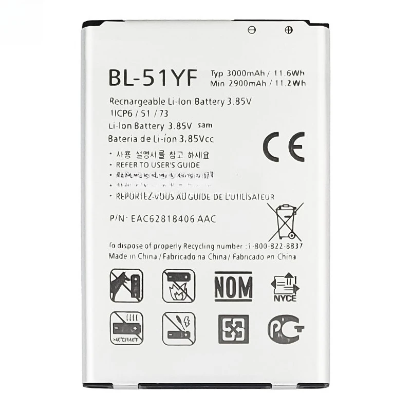 BL-51YF 3.85V 3000Mah بطارية الهاتف المحمول ل LG G4 H815 H810 VS999 F500 F500S F500K F500L H81 H818 H819