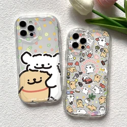 Cute Line puppy Phone Case for Oppo Reno 11 8 7 6 5 4 Reno11 Reno8 Reno7 Reno6 Reno5 T Z F Pro 4G 5G 3D Creamy Wave Soft Cover