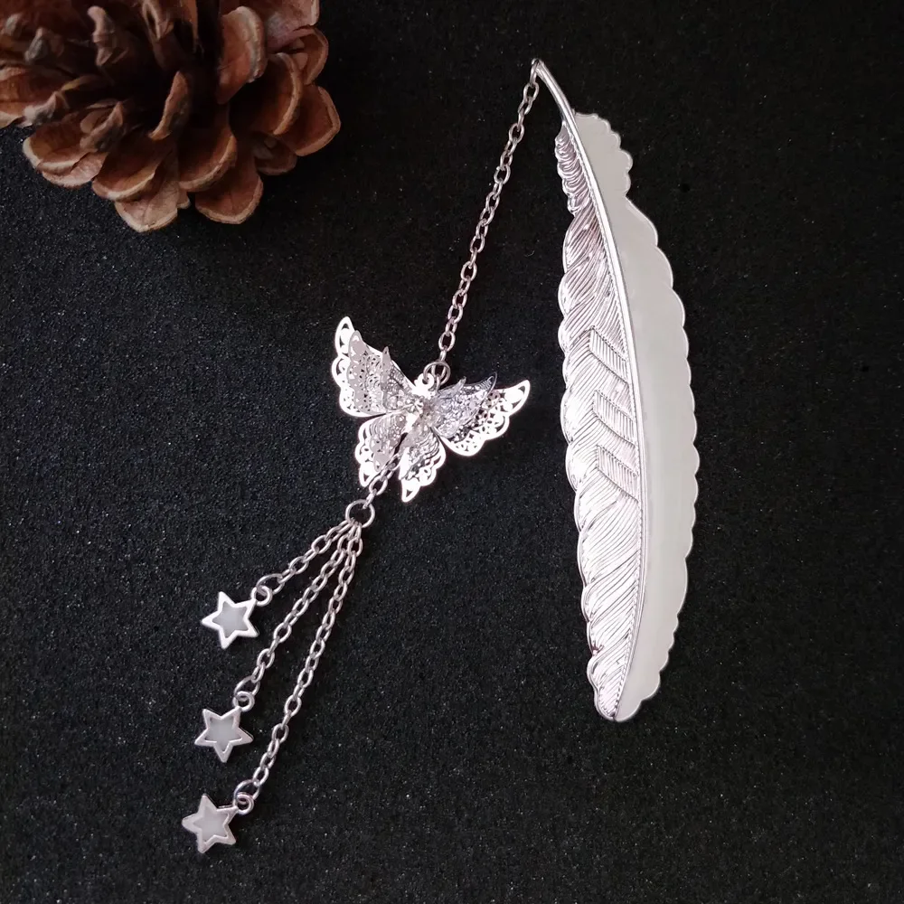 【 Luminous feather bookmark 】 Metal luminous bookmark graduation season students exquisite antique gift