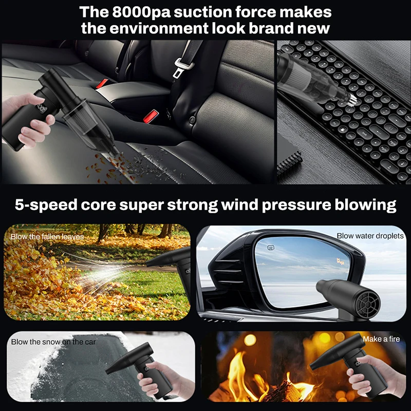 Xiaomi Turbo Jet منفاخ 800000RPM فرش السيارات قوية منفاخ الهواء منظف الغبار يده سوبر العنيفة منفاخ التوجه PC أداة