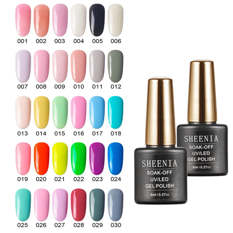 Sheenia 8 ml Semi Permanent Gel Nagellack UV Lack Top Base Coat Nail art accesorios para uñas vernis liner nail art
