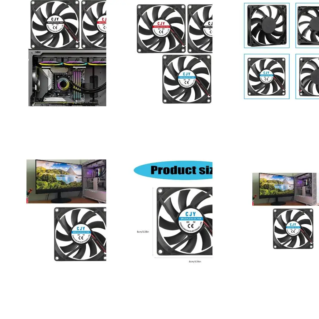 80mm 5V/12V/24V Quiet Computer Fan Fan For Computer Case GPU CPU Cooling Radiator Cooling Accessories