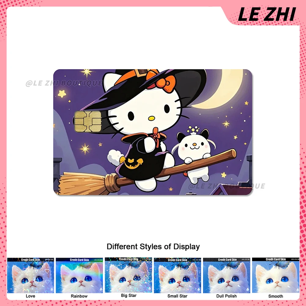 All Saints' Day Cartoon Anime Sanrio Credit Card Bank Bus Card Skin Sticker Hello Kitty Kuromi My Melody Pvc Waterproof Sticker