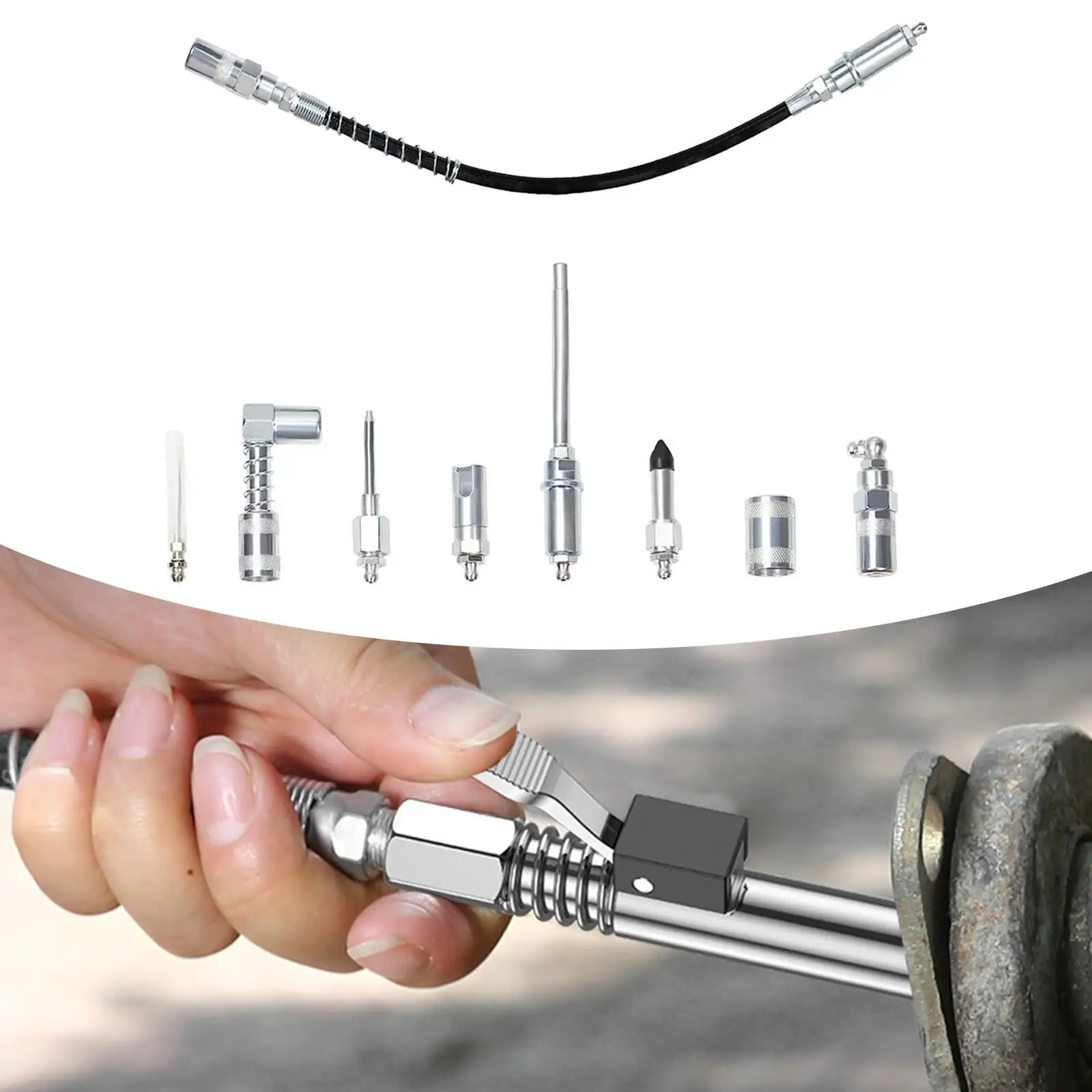

9 Pieces Grease Coupler Kit Durable Lubrication Grease Zerk Fitting