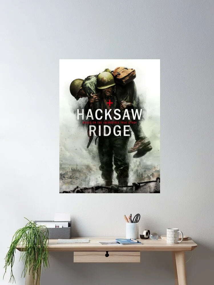 HACKSAW RIDGE - Movie Film Canvas Poster Print, Home Decor Wall Art Painting