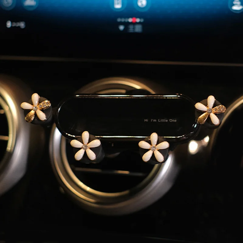 Neue Kristall Blume Schwerkraft Auto Telefon Halter Universal Starke Air Vent Clip Halterung Einstellbare Mobile Handy Ständer für Freisprecheinrichtung – Detail 3