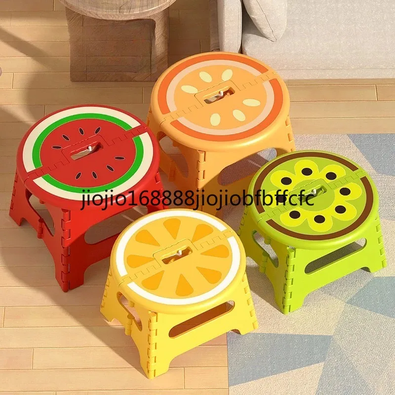 Suitable for plastic thick folding stools, cartoon creative portable small benches