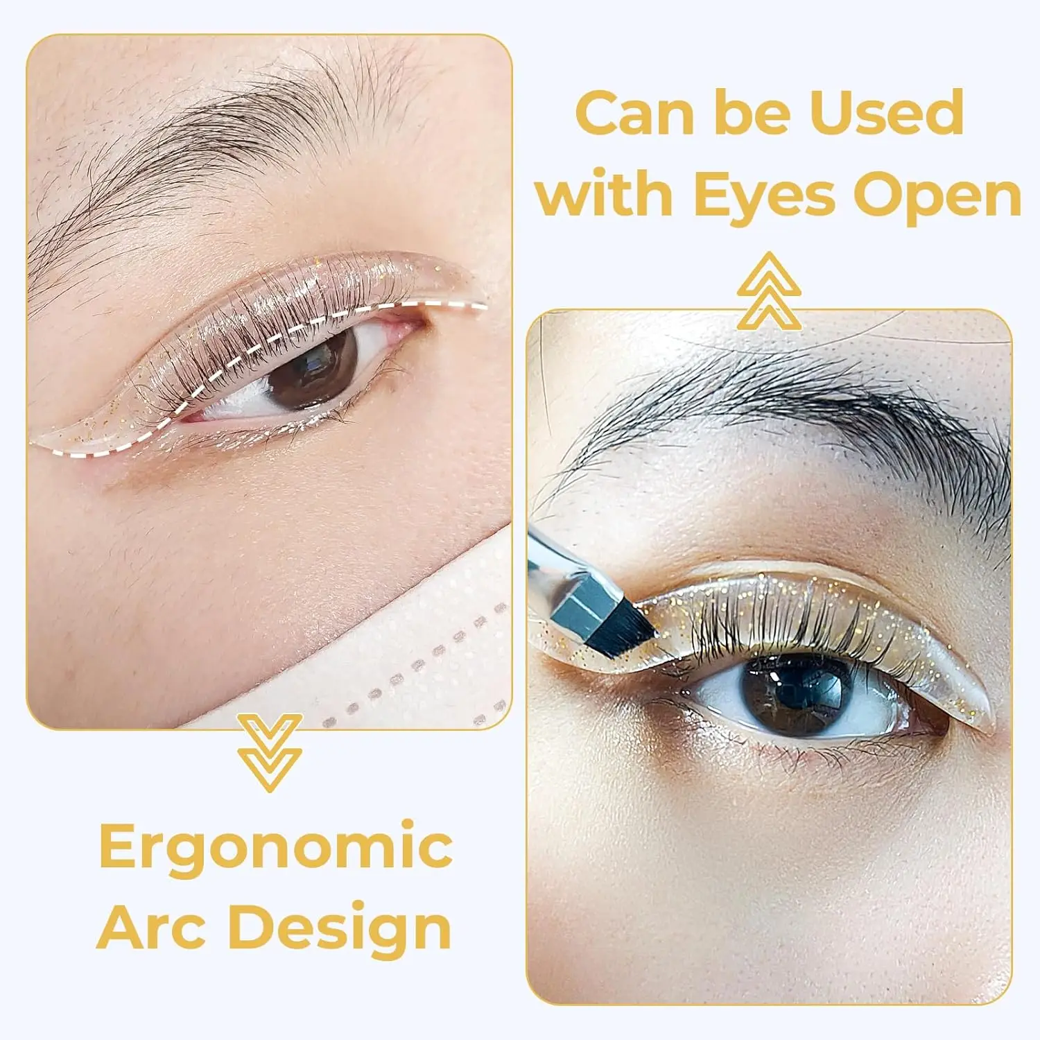 Libeauty 10Pcs Super Sticky Silicone Eyelash Perm Rod Sticky Lash Lift Shield Eyelashe Curler Accessories Applicator Makeup Tool