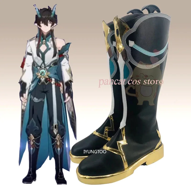 

qq98Honkai Star Rail Dan Heng Comic Anime Game Cos Long Boots Косплей Костюм Опора Обувь для Con Halloween Party