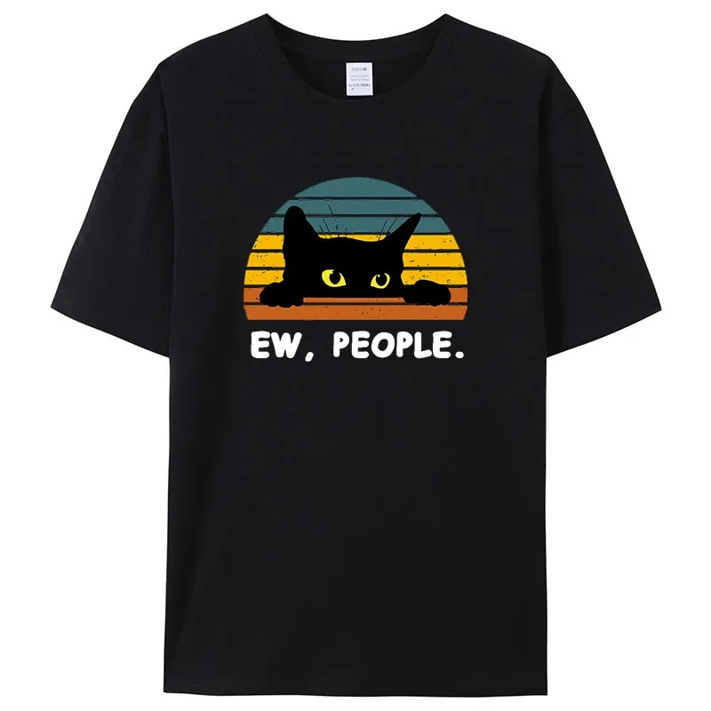 

2025 Cozy Cat Men Printed T-Shirt High Quality Printed Anime Cotton Tees Shirts Funny Casual Wear for Women T-shirt Unisex