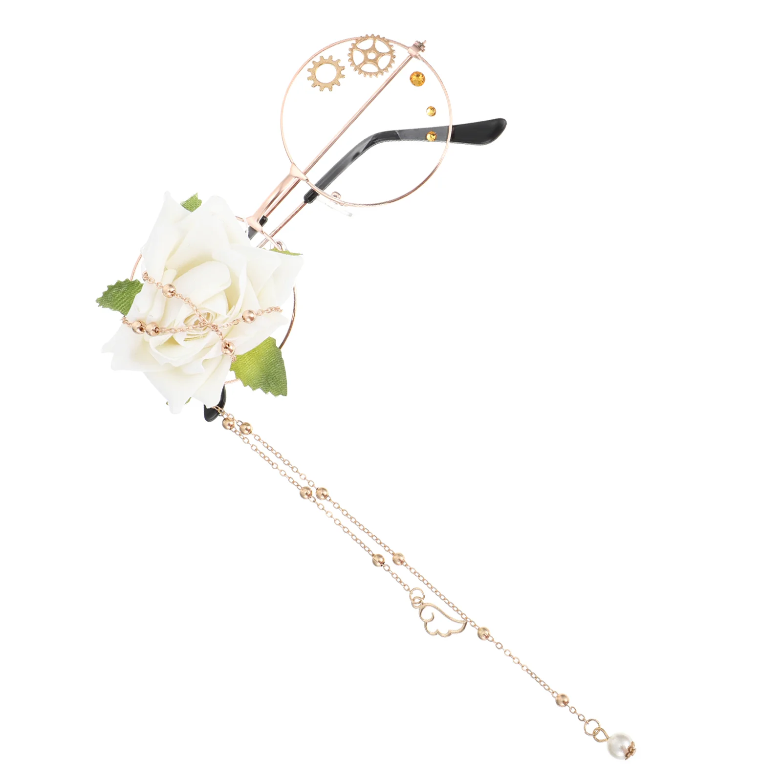 

Decorative Glasses Steampunk Accessories Cosplay Accessory Unisex Pearl Lolita Eyewear Iron Rose Child