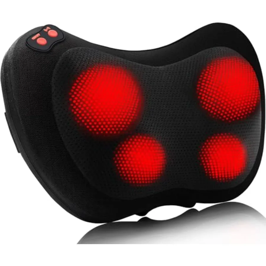 Back MassagerShiatsu Neck Massager for Pain Relief Electric Shoulder Foot Massage Pillow with Heat Gifts for Mothers Day Christ