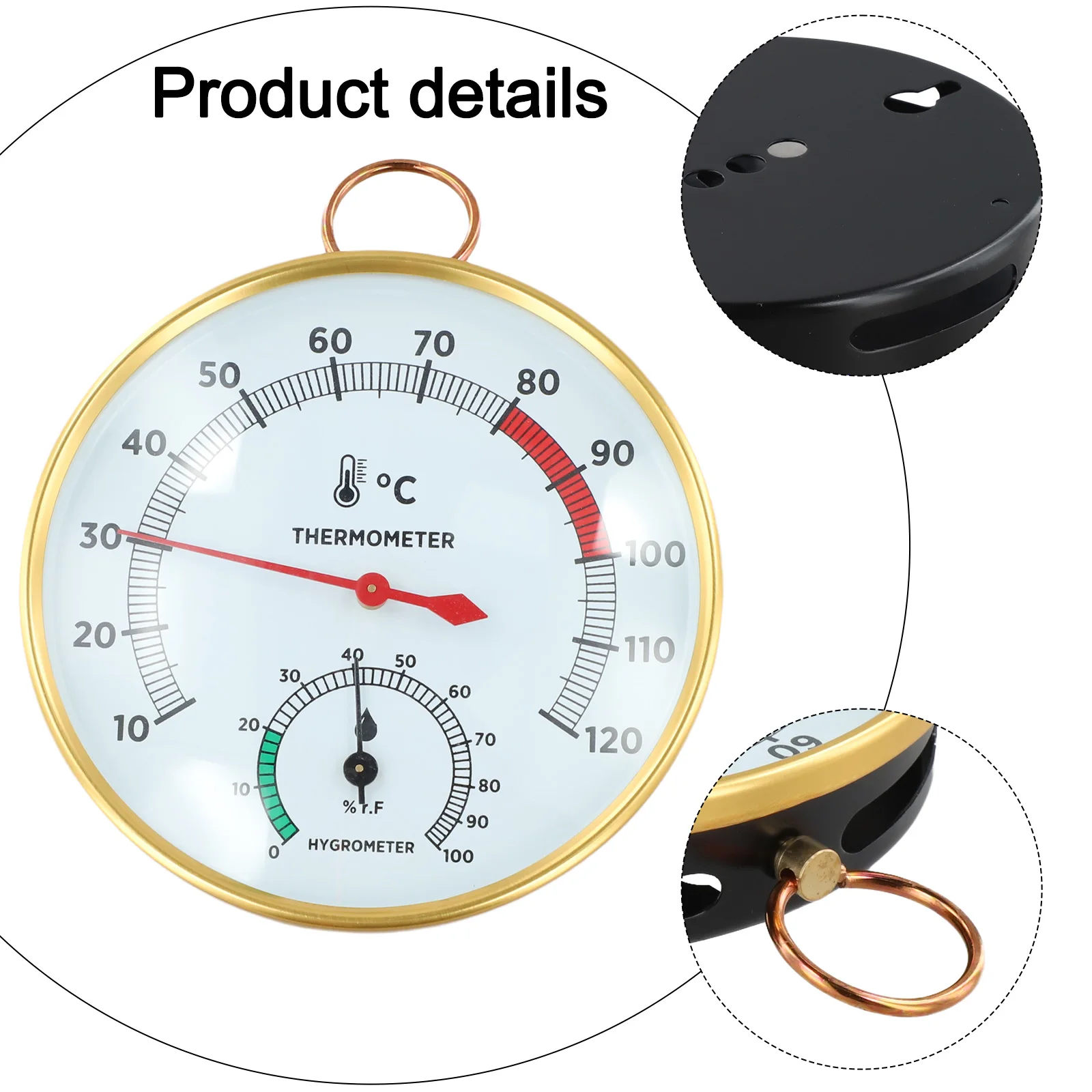 

Аксессуары для сауны, измеритель влажности, четкая читамость, элегантный дизайн, универсальный для сауны, 10*10 см, релаксационная среда