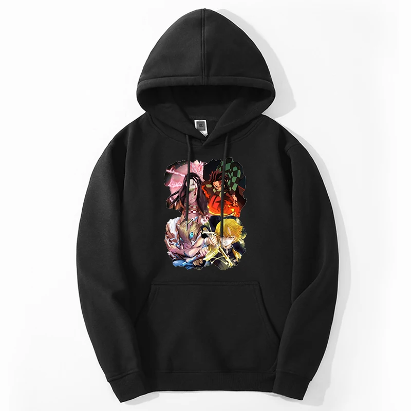 

Demon Slayer Anime Hoodies Men Tanjirou Japan Cartoon Mangas Graphic Sweatshirts Harajuku Long Sleeve Streetwear Pullover