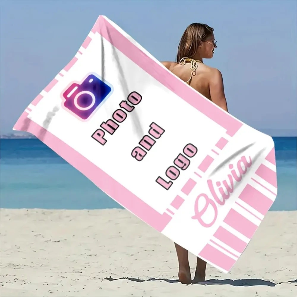 Personalized Beach Towel Customize Photo Funny Picture Microfiber Beach Towel Thin Absorbent for Beach Swimming Yoga Bath Sports