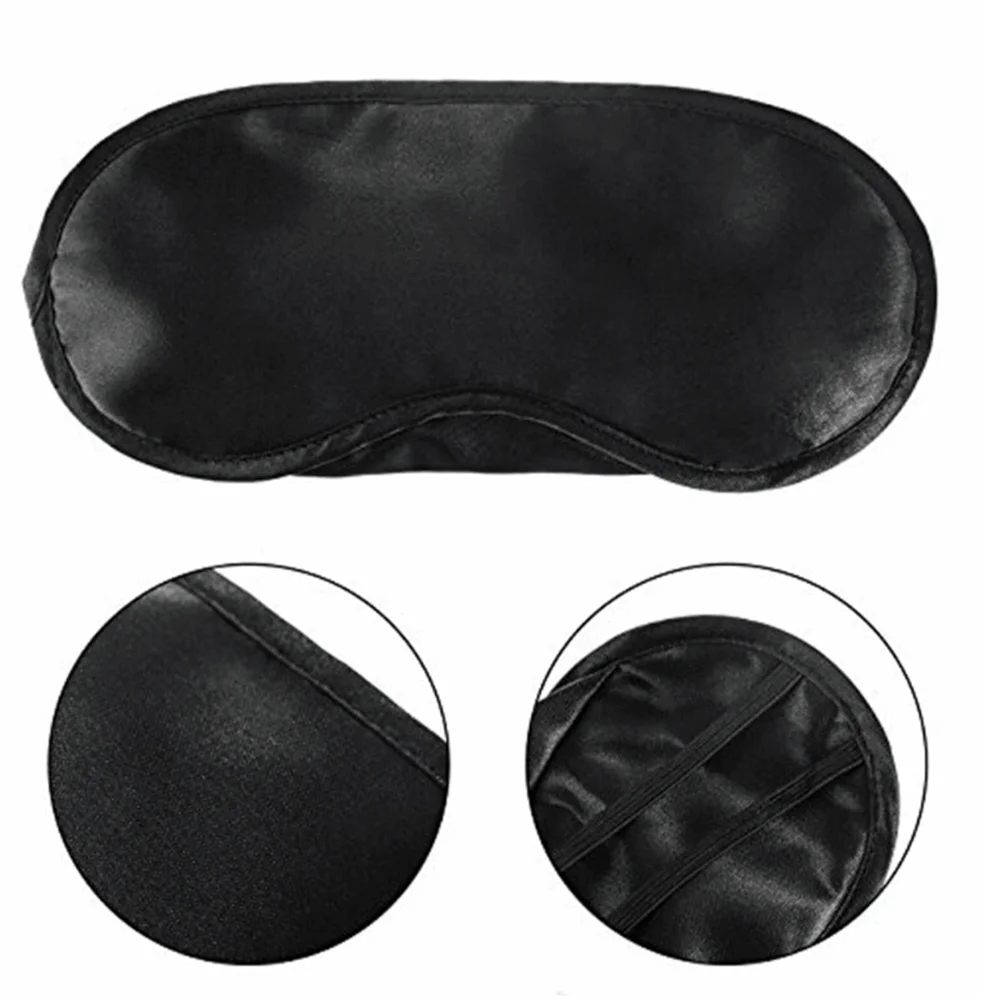 

10pcs Polyester Sleeping Blindfold Portable Shading Eyepatch Eyeshade Eye Mask (Black)