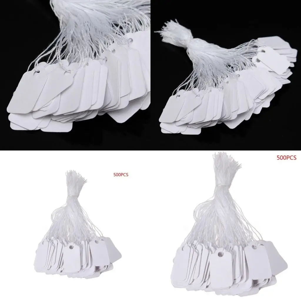

R1WE 500 Pcs Price Label Tags String Jewelry Clothing Display Merchandise Price Tags