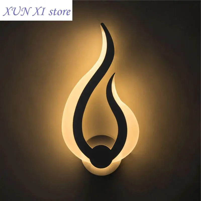 

New LED Light Modern Wall Lamp Acrylic 10W AC90-260V Flame Shape Indoor Bathroom Bedroom Living Room Hallway Art Decoration