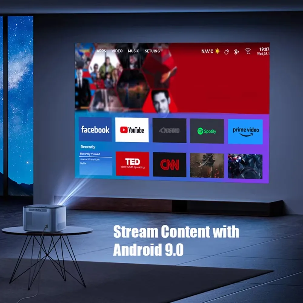 التركيز التلقائي X25 كامل HD واي فاي العارض الذكية 1080P واي فاي 4K فيديو العارض LCD جهاز عرض LED للمسرح المنزلي