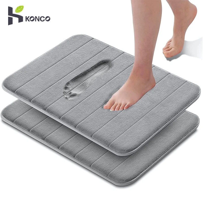 

Konco 40*60cm Bath Mat Bathroom Carpet Rug coral fleece Memory Foam Bathroom Mat kitchen Door Floor tapis de bain