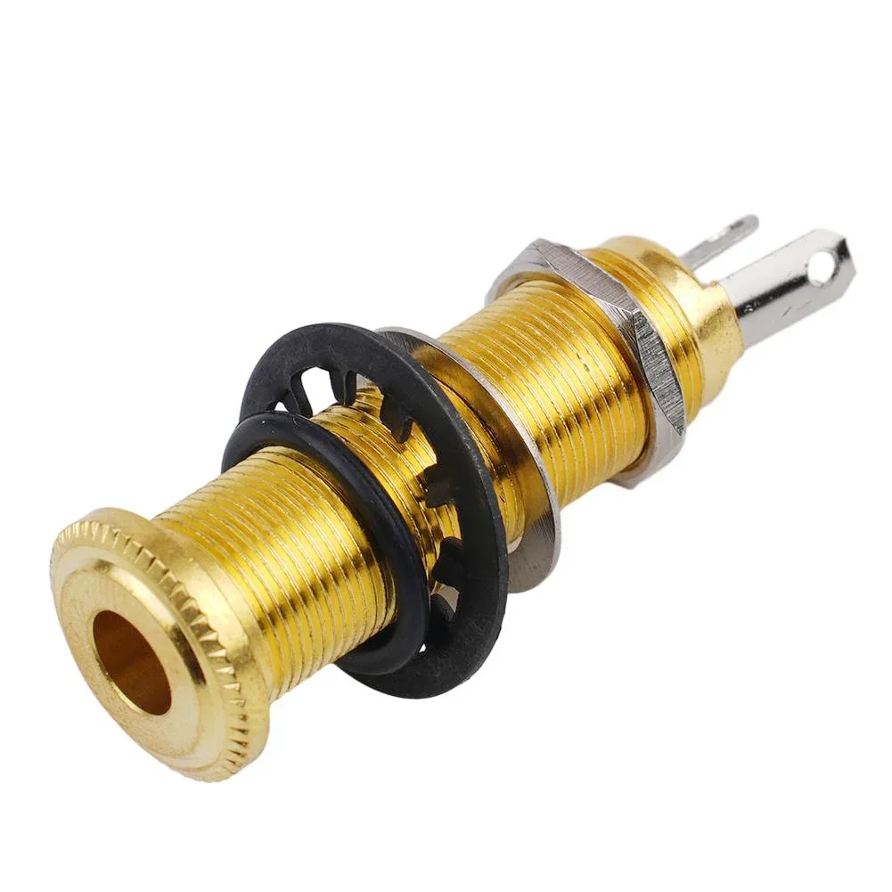 Guitar Bass Output Jack Socket, 6 35mm Stereo Plug, Metal Material, Perfect Tone for Electric Guitar and Bass Players